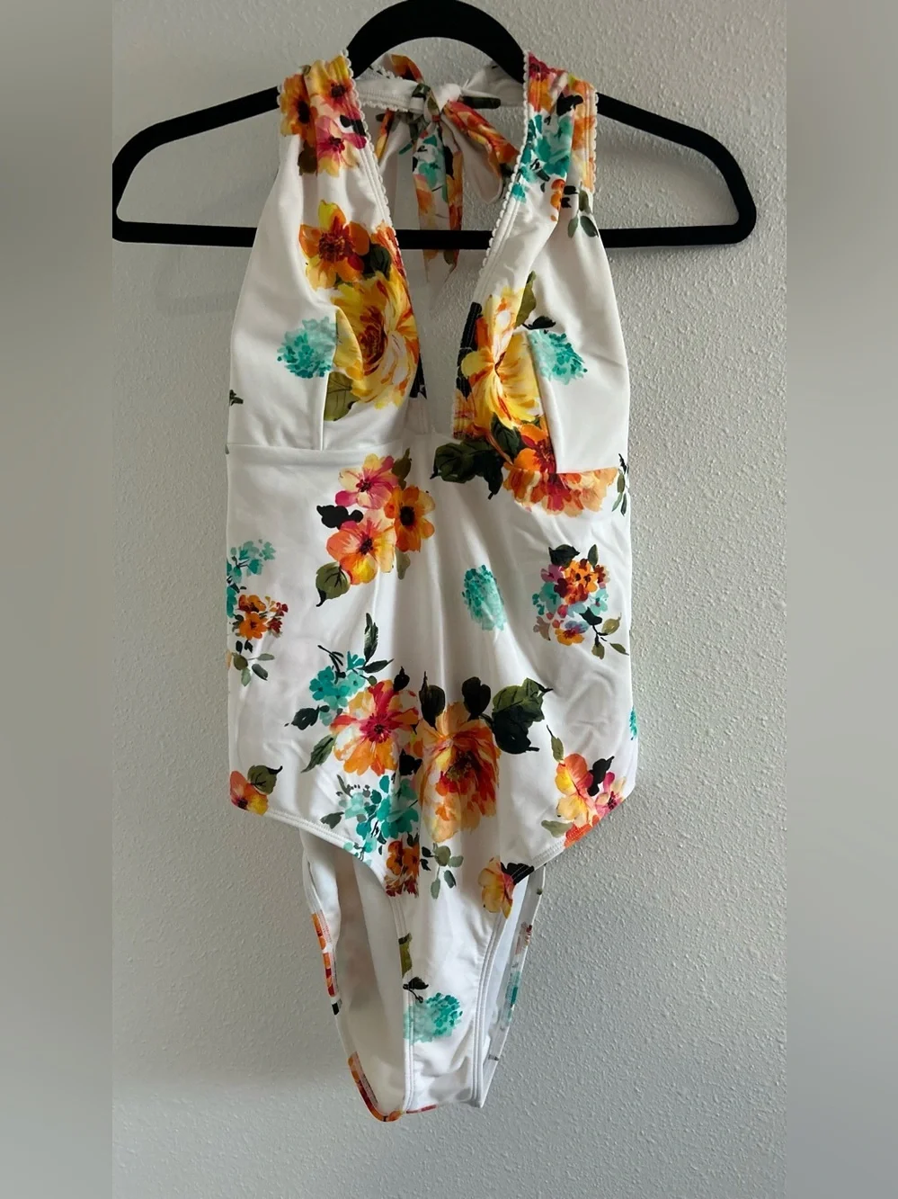 White Floral One-Piece Swimsuit